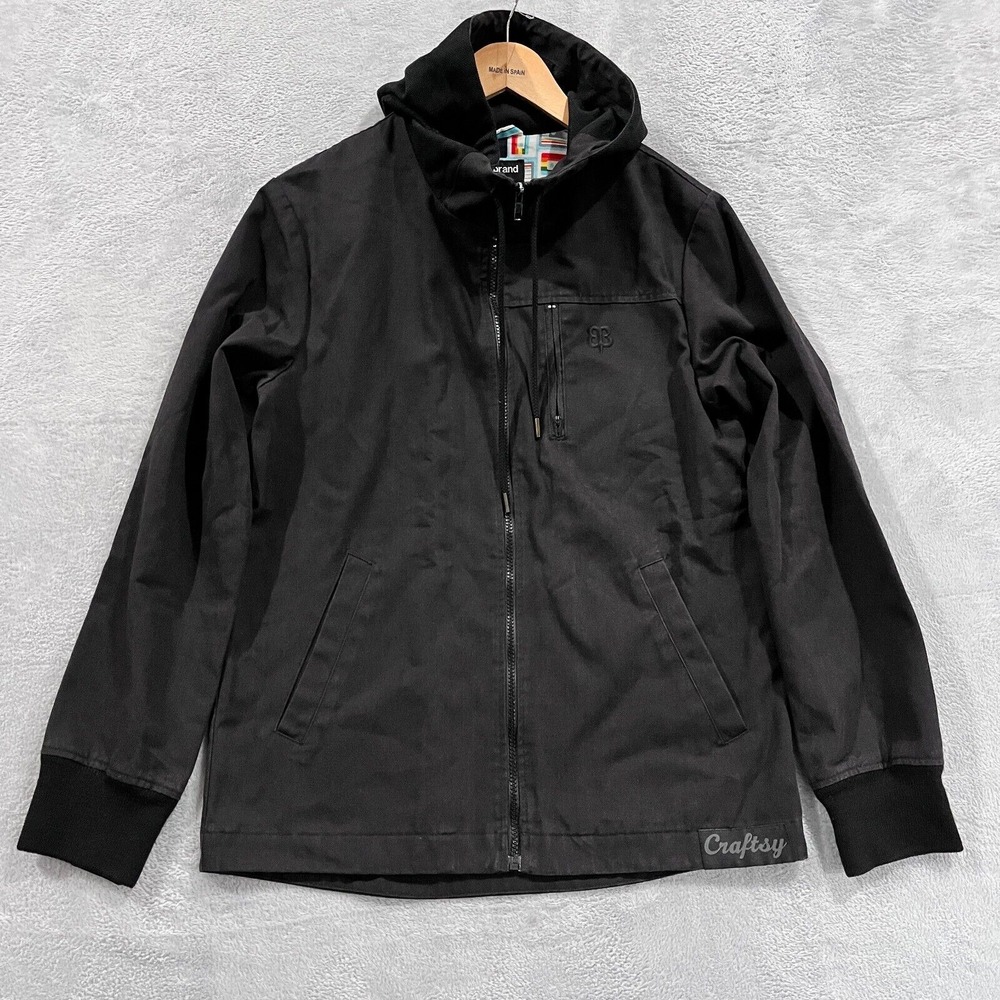 BETABRAND Craftsy Jacket Women Small Full Zip Chest Pocket Long Sleeve Coat Hood